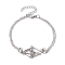 Tarnish Resistant 201 Stainless Steel Macrame Pouch Braided Gemstone Holder Bracelet Making, with 304 Stainless Steel Cable Chains, Stainless Steel Color, 7-1/4 inch(18.4cm)