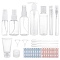 DIY Cosmetics Storage Containers Kits, with Plastic Spray Bottle & Cosmetics Cream Jar & Funnel Hopper & Dropper & Refillable Bottles and Label Paster, Clear, 275x170mm