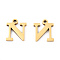 201 Stainless Steel Charms, Alphabet, Letter.N, 8.5x7.5x1mm, Hole: 1mm