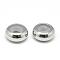 201 Stainless Steel Beads, with Rubber Inside, Slider Beads, Rondelle, Stainless Steel Color, 6x3mm, Rubber Hole: 2mm