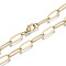 Brass Paperclip Chains, Drawn Elongated Cable Chains Necklace Making, with Lobster Claw Clasps, Matte Gold Color, 17.71 inch(45cm) long, Link: 14x5.5mm, Jump Ring: 5x1mm