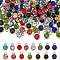 Alloy Charms, with Glass Rhinestone, Birthstone Charms, Cadmium Free & Lead Free, Flat Round, Mixed Color, 10x7x5.3mm, Hole: 1.6mm, 129pcs/set