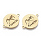 201 Stainless Steel Enamel Links connectors, for Valentine's Day, Flat Round with Hands and Word Promise, Black, Golden, 16x21x1mm, Hole: 1.4mm