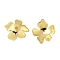 Brass Bead Caps, 5-Petal Flower, Real 18K Gold Plated, 12.5x11.5x2.5mm, Hole: 1.4mm