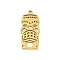 304 Stainless Steel Pendants, Tiki Mask Charm, Laser Cut, Golden, 27.5x12.5x1.5mm, Hole: 1.5mm