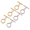 20Sets 2 Colors Ion Plating(IP) 304 Stainless Steel Ring Toggle Clasps, Golden & Stainless Steel Color, 19x14x2mm, Hole: 3mm, 10set/color