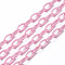 Acrylic Opaque Cable Chains, AB Color, Horse Eye, Pearl Pink, 13x8x2mm, 18.5 inch~19.29 inch(47~49cm)/strand