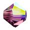Preciosa® Crystal Beads, Czech Crystal, Bicone(451 69 302 Rondelle), 20050 200 Amethyst AB, 3mm, Hole: 0.8mm