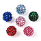 Transparent Resin Rhinestone Graduated Beads, with Acrylic Round Beads Inside, Mixed Color, 12mm, Hole: 2~2.5mm