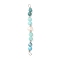 Faceted Round Natural Amazonite & Apatite & Potato Natural Cultured Freshwater Pearl Beaded Connector Charms, with Copper Wire Loops, Platinum, 40x4.5~5x3mm, Hole: 1.8mm