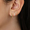 Alloy & Teardrop Brass Hoop Earrings, Ring & Teardrop, Golden, 12~15mm, about 3pcs/set