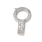 Brass Micro Pave Clear Cubic Zirconia Fold Over Clasps, Rack Plating, Long-Lasting Plated, Lead Free & Cadmium Free, Round Ring, Platinum, 15x9x6mm, Hole: 5.5mm