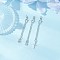 3Pcs 3 Styles 304 Stainless Steel Ends Chains Set, Star & Heart & Cross, Twisted Chain Extension, with Zinc Alloy Lobster Claw Clasps and Alloy Charms for Anklet Jewelry, Stainless Steel Color, 60~70mm