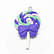 Handmade Polymer Clay Pendants, Lollipop with Bowknot, Mauve, 40~53x27~30x7~9mm, Hole: 2mm