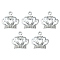 Alloy Rhinestone Pendants, Platinum Tone Crown Charms, Crystal, 19.5x18.5x3mm, Hole: 2mm
