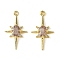 Brass Micro Pave Cubic Zirconia Pendants, Cadmium Free & Nickel Free & Lead Free, Real 18K Gold Plated, Star, Rosy Brown, 21x12x3.5mm, Hole: 1.2mm