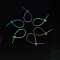 Luminous Silicone Cable Zip Ties, Glow in the Dark Cord Organizer Strap, for Wire Management, Oval Pattern, 215x12.5x9.5mm, Hole: 2.7mm