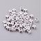 Letter R White Cube Letter Acrylic Beads, Horizontal Hole, Size: about 6mm wide, 6mm long, 6mm high, hole: about 3.2mm, about 300pcs/50g