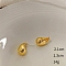 Teardrop Alloy Stud Earrings, Golden, 21x13mm