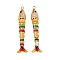 Brass Micro Pave Cubic Zirconia Pendants, with Enamel, Fish, Real 18K Gold Plated, 45x10.5x6mm, Hole: 1.4mm