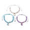 Alloy Enamel Moon & Star Charm Bracelet, Polymer Clay Disc Braided Adjustable Bracelet, Mixed Color, Inner Diameter: 1-3/8~3-5/8 inch(3.4~9.2cm)