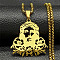 201 Stainless Steel Religion Jesus Pendant Necklaces, Golden, 23.82 inch(60.5cm)