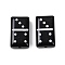 Handmade Lampwork Enamel Beads, Rectangle with Dot, Black, 24.5x14.5x8.5mm, Hole: 1.8mm