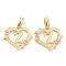 Real 18K Gold Plated Brass  Pendants, Heart with Alphabet, Letter.Z, 18x20x3mm, Hole: 6.5x3mm
