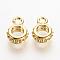 Brass Tube Bails, Loop Bails, Nickel Free, Real 18K Gold Plated, Ring Bail Beads, 12x8x3.5mm, Hole: 2mm, Inner Diameter: 4mm