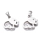 304 Stainless Steel Pendants, with Crystal Rhinestone, Manual Polishing, Hollow, Elephant, Stainless Steel Color, 19x20x3mm, Hole: 6x2.5mm