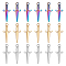 UNICRAFTALE 18Pcs 3 Colors Sword Pendants 27.5mm Stainless Steel Dagger Charms Hypoallergenic Punk Earring Sword Charms Metal Bracelets Charm for DIY Jewelry Making