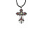 Cross Zinc Alloy Pendant Necklace, with Rhinestone, Siam, 19.69 inch(50cm)