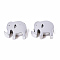 Tarnish Resistant 304 Stainless Steel Beads, Elephant, Stainless Steel Color, 7.5x9x3mm, Hole: 2mm