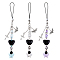 Acrylic & Alloy Charm & Brass Bead Mobile Straps, Polyester Cord Mobile Accessories Decoration, Bat & Cross & Butterfly, Mixed Color, 16.3~16.5cm, 3 color, 1pc/color, 3pcs/set