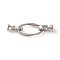 Brass Fold Over Clasps, Cadmium Free & Nickel Free & Lead Free, Oval, Platinum, 40mm, Hole: 4mm