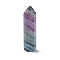 Natural Fluorite Pointed Beads, No Hole/Undrilled, Faceted, Bullet, 37~41x10mm