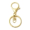 Alloy Keychain Clasp Findings, with Iron Rings, Golden, 68mm