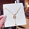Acrylic with Rhinestone Pendant Necklaces, Stainless Steel Cable Chain Necklaces , Bear,  8.27~19.69 inch(21~50cm)