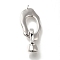 Brass Fold Over Clasps, Cadmium Free & Nickel Free & Lead Free, Oval, Platinum, 29mm