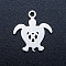 Non-Tarnish 201 Stainless Steel Pendants, Stamping Blank Tag Charms, Turtle, Stainless Steel Color, 15x14x1mm, Hole: 1.5mm
