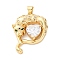 Brass Micro Pave Cubic Zirconia Pendants, Cadmium Free & Lead Free, Leopard, Real 16K Gold Plated, 32x24x6.5mm, Hole: 3.5x3mm