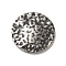 304 Stainless Steel Pendants, Textured, Flat Round Charms, Antique Silver, 20x2mm, Hole: 1.5mm