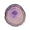Natural Agate Coaster, Agate Slices, with Brass Edage, Nugget, Plum, 85~97x71~78x4~6mm
