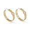 Rack Plating Hollow Brass Stud Earrings, Ring with Heart Micro Pave Clear Cubic Zirconia Earring for Women, Lead Free & Cadmium Free, Real 18K Gold Plated, 40x40x10mm, Pin: 0.9mm