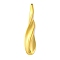 Ion Plating(IP) 304 Stainless Steel Big Pendants, Twist Bar Charm, Real 18K Gold Plated, 64x13x3.5mm, Hole: 1.2mm