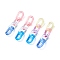 2Pair 2 Color Candy Color Acrylic Cable Chain Tassel Dangle Stud Earrings for Women, Mixed Color, 77x16x4mm, Pin: 0.7mm