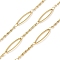 304 Stainless Steel Oval with Lumachina Chains, Ion Plating(IP), Soldered, with Spool, Real 18K Gold Plated, 20x6x1mm, 10m/roll
