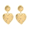 Heart Brass Micro Pave Clear Cubic Zirconia Dangle Stud Earrings, Lead Free & Cadmium Free, Long-Lasting Plated, Rack Plating, Real 18K Gold Plated, 34x20mm
