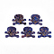 Cellulose Acetate(Resin) Pendants, Skull, Slate Blue, 29.5x35x2.5mm, Hole: 1.2mm