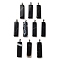 Natural Black Agate Dyed & Heated Pendants, Rectangle Charms with Platinum Plated Iron Snap on Bails, 52.5~55.5x16~16.5x6~7mm, Hole: 3.5x6.7mm
